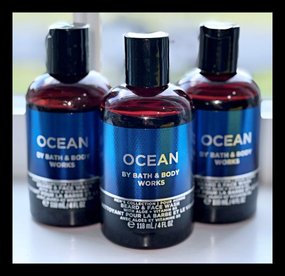 Bath & Body Works 4 oz Men’s Grooming Beard & Face Wash Ocean x3